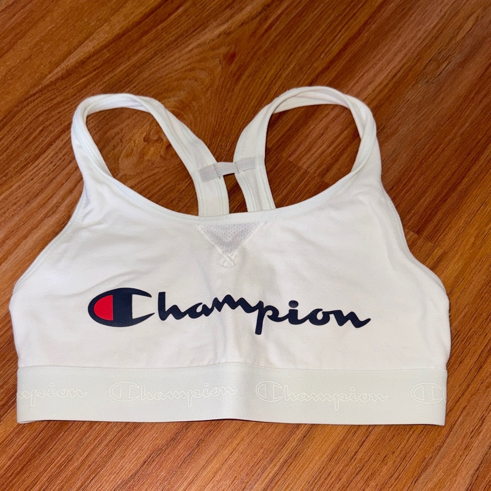 Champion Ivory Sports Bra with Logo
